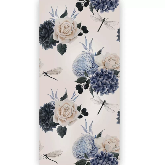 Tapeta w rolce flizelinowa Duże kwiaty Hortensje ważka - Tapeta 50x1000 (5m2)